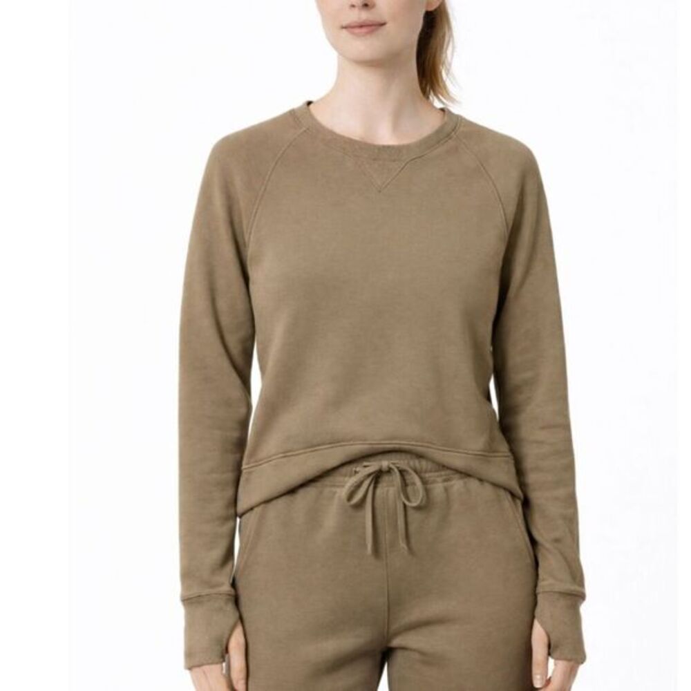 Public Rec Luxe Fleece Sweatshirt Women’s Small Pima Cotton Crew Neck Pullover